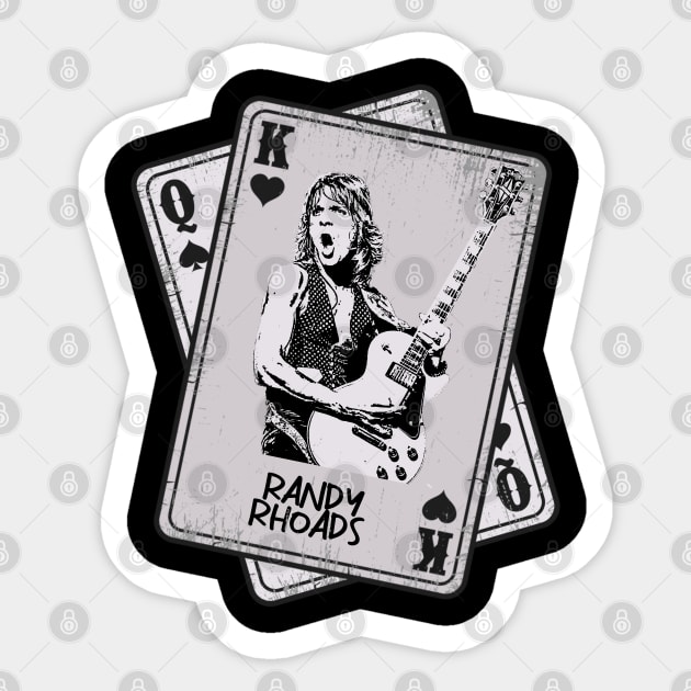 Retro Randy Rhoads 80s Card Style Sticker by Slepet Anis